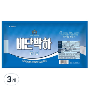 크라운 비단 박하 캔디, 740g, 3개