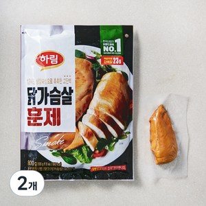 하림 닭가슴살 훈제 8개입, 800g, 2개