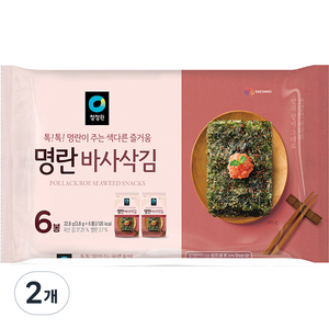 청정원 명란맛 바사삭김, 22.8g, 2개