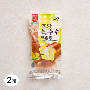 삼립 초당옥수수 크림빵, 100g, 2개