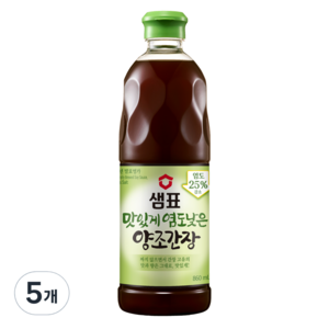 샘표 맛있게 염도낮은 양조간장, 860ml, 5개