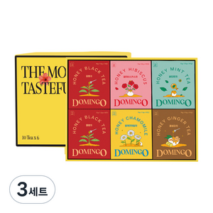 도밍고 차 선물세트, 꿀홍차 2개 + 꿀히비스커스 1개 + 꿀캐모마일 1개 + 꿀페퍼민트 1개 + 꿀생강 1개, 3세트