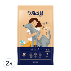 윌로펫 시니어 뉴트리탑 반려견 소프트사료, 닭, 1.2kg, 2개