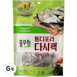 풀무원 통디포리 다시팩 5p, 90g, 6개