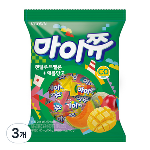 마이쮸 필로우 캔털루프멜론 + 애플망고 캔디, 284g, 3개