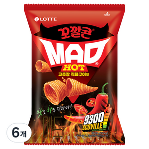 꼬깔콘 MAD HOT 고추장 직화구이맛, 134g, 6개