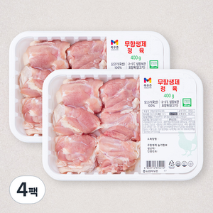 목우촌 무항생제 인증 닭다리살 정육 (냉장), 400g, 4팩