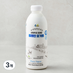 이담 산양우유 프로틴 플레인 요거트, 750ml, 3개