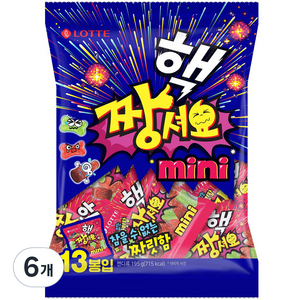 롯데제과 핵짱셔요 미니 젤리, 195g, 6개