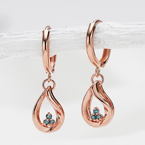 주리에떼 14K/18K 여성용 천연 다이아 물방울 모닝듀 원터치 금 귀걸이 + 사은품 반지 + 쇼핑백