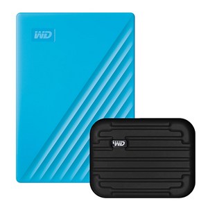 WD My Passpot 휴대용 외장하드 + 파우치, 2TB, 블루