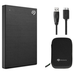 씨게이트 One Touch HDD 외장하드STKY1000400데이터복구+암호화 기능+파우치+USB케이블, 1TB, 블랙