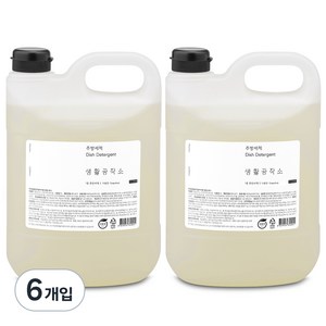 생활공작소 주방세제 자몽향, 4L, 6개