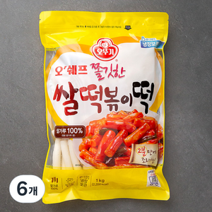 오뚜기 오쉐프 쌀떡볶이떡, 1kg, 6개