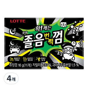 롯데웰푸드 졸음번쩍껌, 16g, 4개