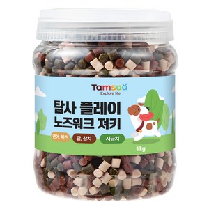 탐사 강아지 간식 플레이 노즈워크 말랑 져키 혼합맛 1kg, 1개