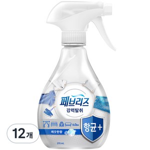 페브리즈 항균플러스 섬유탈취제 깨끗한향 본품, 370ml, 12개