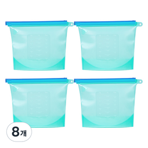 인블룸 실리콘 지퍼백 냉장고 정리용기 1.5L 블루, FREE(one size), 1개입, 8개