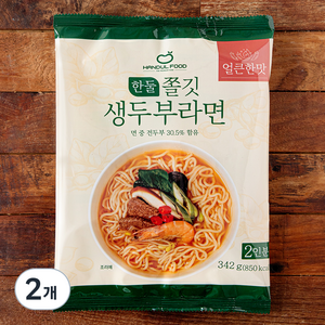 한둘푸드 쫄깃 생두부 라면 얼큰한맛 2인분, 342g, 2개