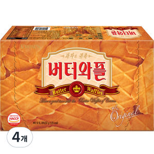 크라운 버터와플, 237g, 4개