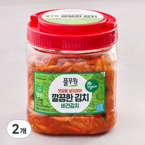 풀무원 깔끔한 비건김치 PET, 1.2kg, 2개