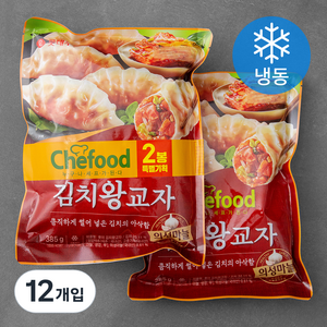 쉐푸드 김치왕교자 (냉동), 385g, 12개입