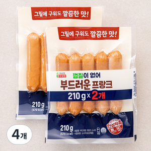 롯데햄 부드러운 프랑크 소시지, 210g, 4개