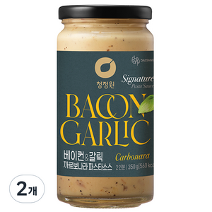 청정원 베이컨 앤 갈릭 까르보나라 파스타소스, 350g, 2개