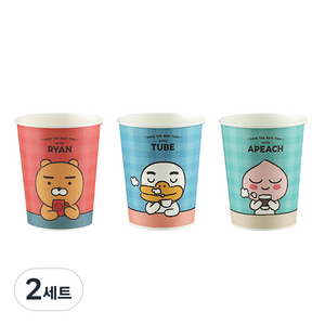 카카오프렌즈 라이언카페 종이컵 라이언 285ml x 50p + 어피치 285ml x 25p + 튜브 285ml x 25p 세트, 100개입, 2세트