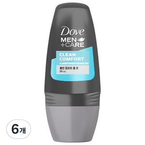 도브 맨 클린 컴포트 데오드란트 롤 온, 50ml, 6개