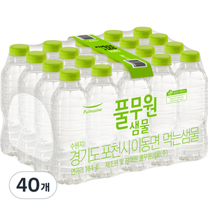 풀무원샘물 생수 무라벨, 330ml, 40개