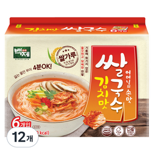 백제 김치맛 쌀국수, 92g, 12개