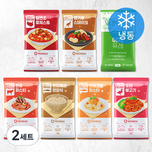 하이독 생후 3개월령 이상 강아지 냉동 화식사료 50g x 7종, 북어+한우+캥거루+칠면조+오리+연어+야채, 350g, 2세트