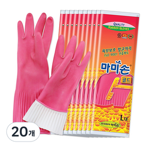 마미손 골드 고무장갑, 혼합 색상, 대(L), 20개