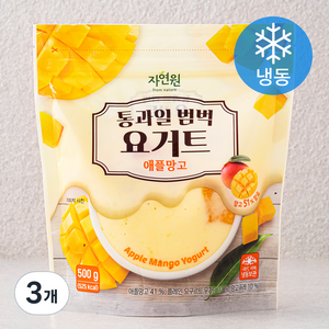 자연원 통과일 범벅요거트 애플망고 (냉동), 500g, 3개