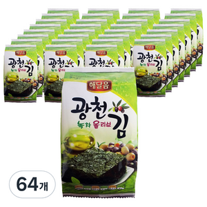 해달음 광천 녹차올리브 도시락김, 4g, 64개