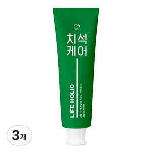 라이프홀릭 치석케어 치약 아쿠아민트향, 100g, 3개