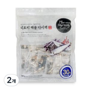 해통령 디포리 해물다시팩, 540g, 2개