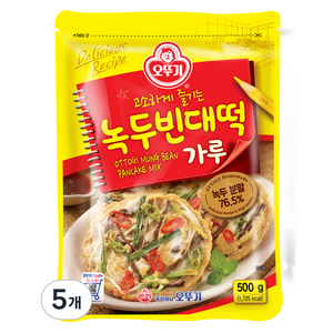 오뚜기 녹두 빈대떡 가루, 500g, 5개