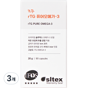 조공 rTG 퓨어 오메가3 반려동물 영양제 20g, 오메가 3, 3개, 면역력 강화