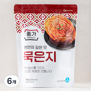 종가 묵은지, 400g, 6개