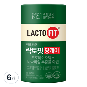 락토핏 당케어 유산균 60p, 120g, 6개