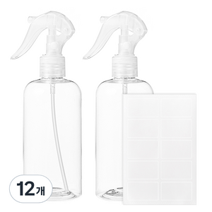코멧 건스프레이 용기 300ml, 투명, 12개