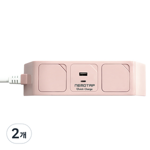 네모탭 C타입 고속충전 일반 멀티탭 2구 SY-NB2 USB CT, 1.5m, 크림피치, 2개