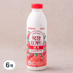 서울우유 신선함이 살아있는 목장요거트 딸기, 750ml, 6개