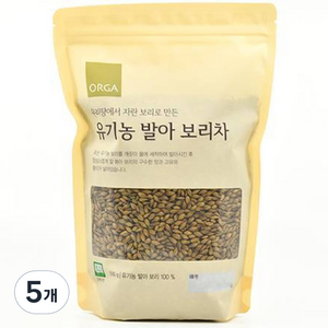 올가홀푸드 우리땅에서 자란 보리로 만든 발아 보리차, 500g, 1개입, 5개