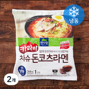 면사랑 카라이 차슈 돈코츠라멘 1인분 (냉동), 346g, 2개