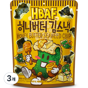 바프 허니버터 김스낵, 40g, 3개