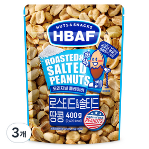 바프 로스티드 앤 솔티드 땅콩, 400g, 3개