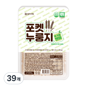 엄마사랑 포켓 누룽지 유기농 현미, 429g, 3개